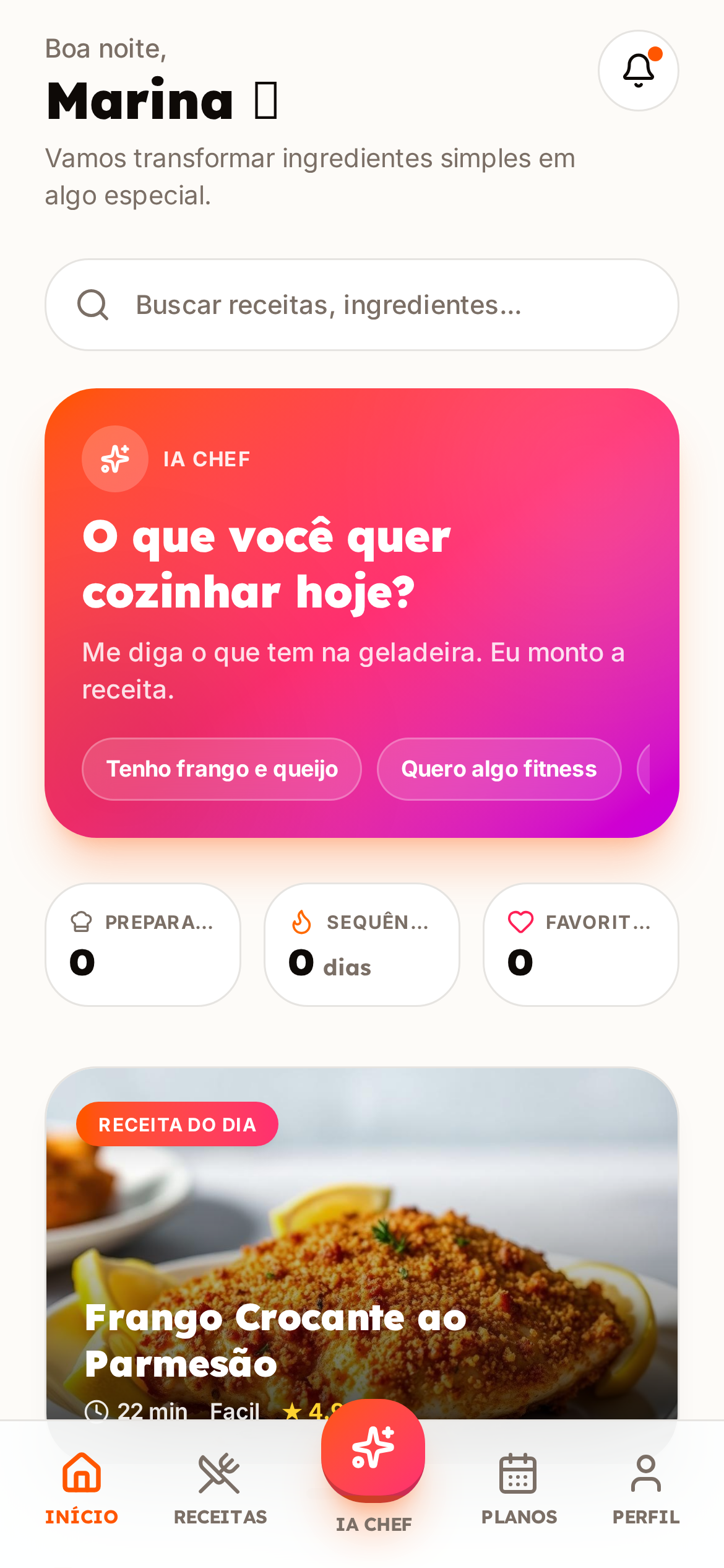 Diga o que tem em casa
