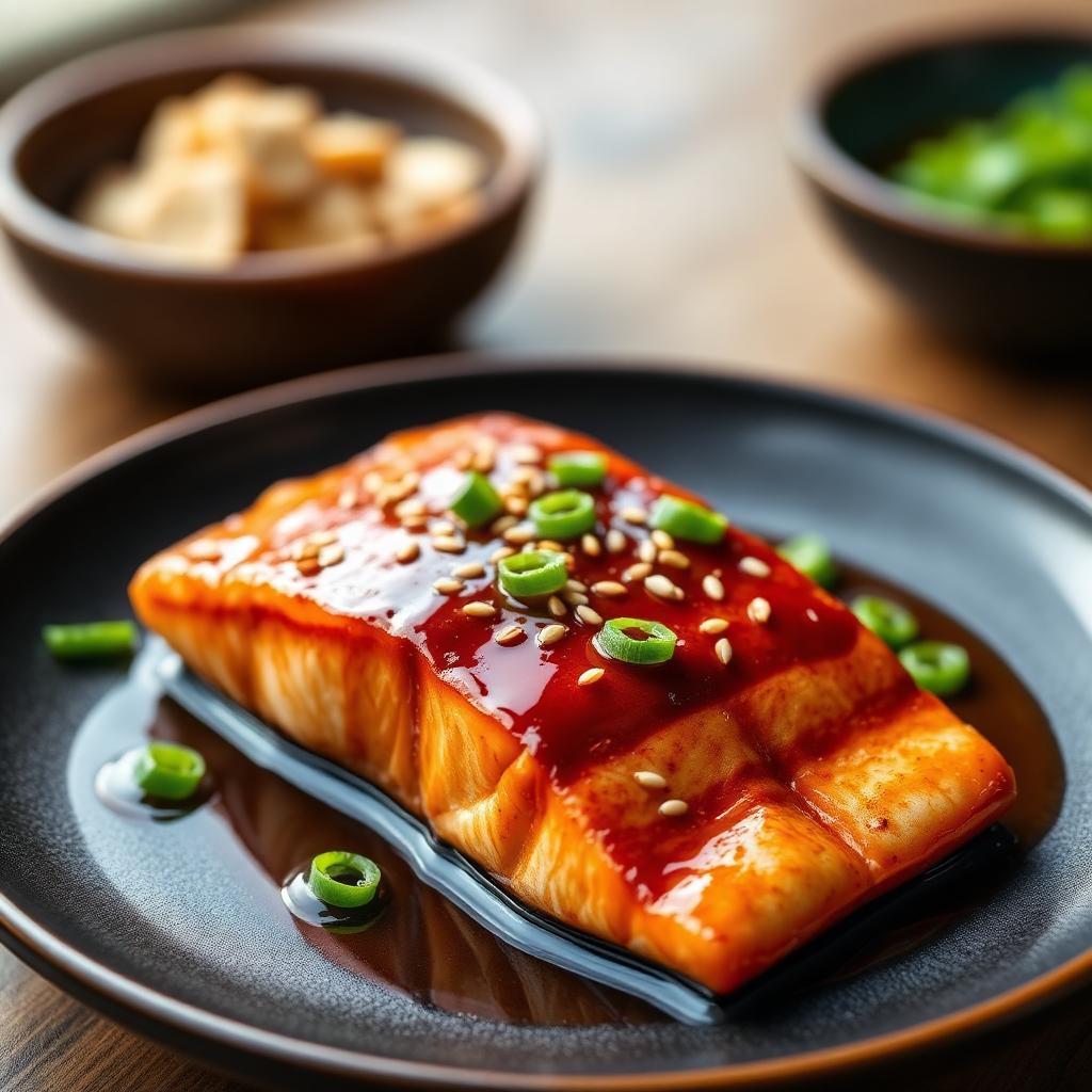 Salmão teriyaki